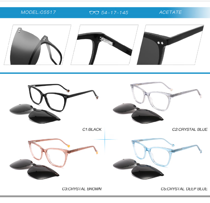 new acetate clip on G5517 11 models feb