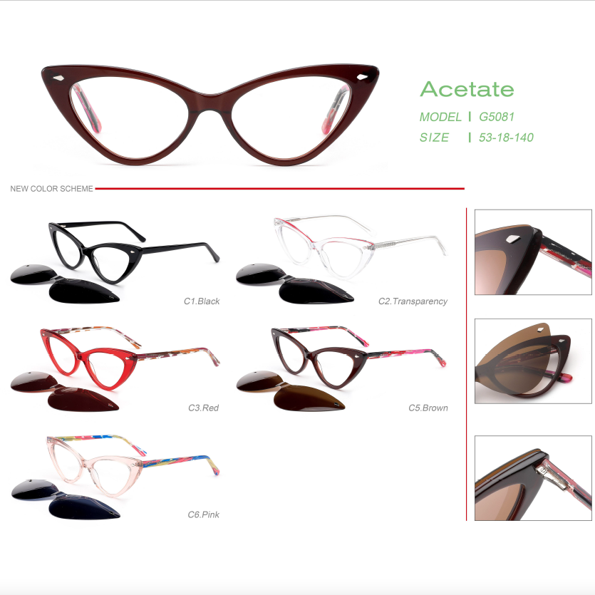 Acetate frame with clip on, tac lens G5 series oct 2024