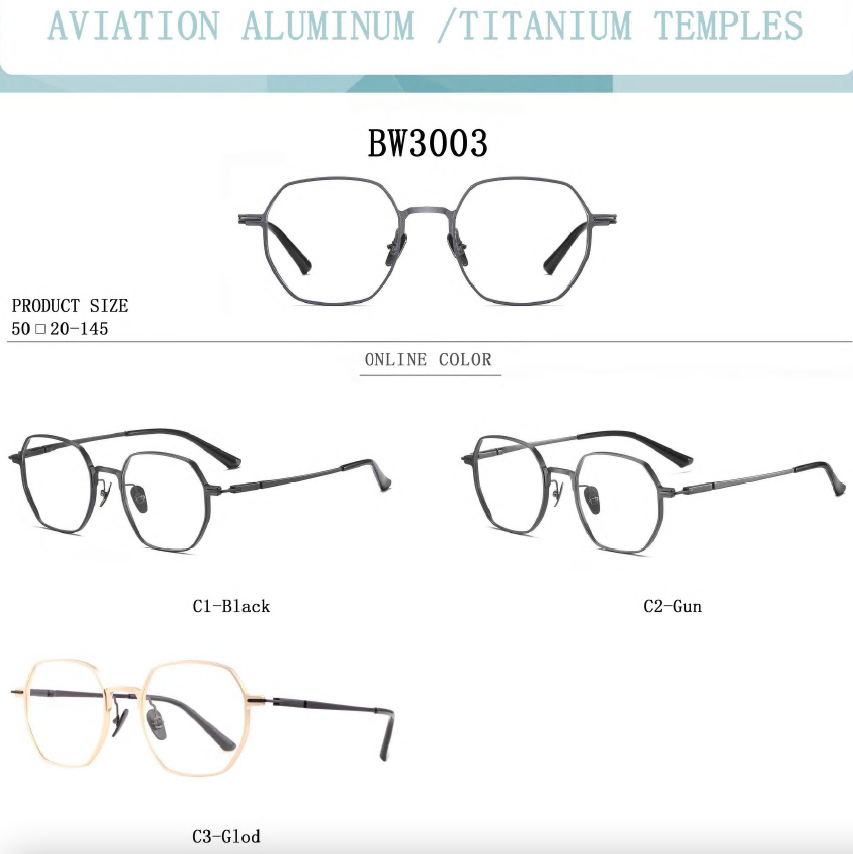 aluminum titanium mix optical frame BW3001-BW3010