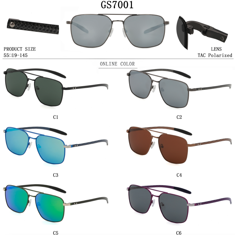 Metal sunglasses with carbon Fibre temples Gs700