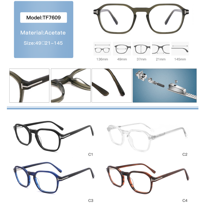 new acetate with metal decorate TF76 series
